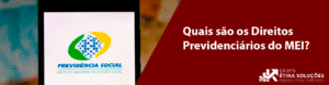 Celular exibindo a imagem da Previdência Social na tela, simbolizando o acesso do MEI aos benefícios do INSS.